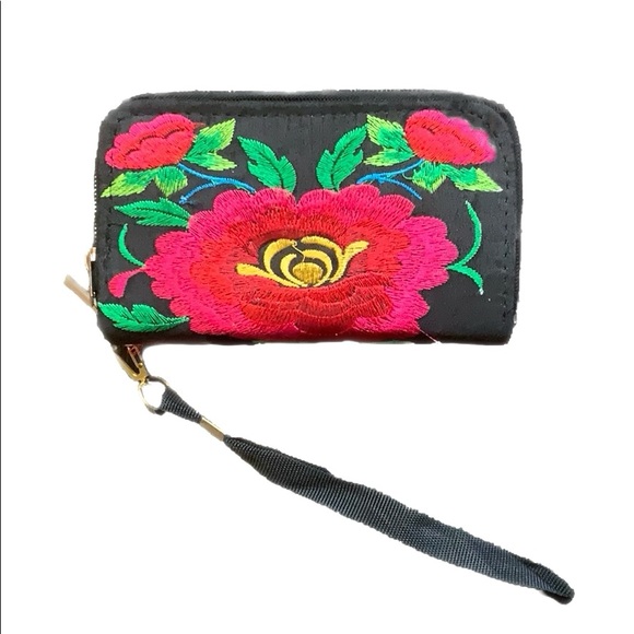 Hand Crafted Handbags - Embroidered Wristlet